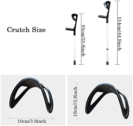 1 Pair Forearm Crutches for Adults-Adjustable Height,Medical Aluminum Crutch with Ergonomic Handgrip and Reflector,Telescopic Elbow Crutch-Applicable Height: 140~200CM