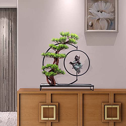 Bonsaï en pin artificiel décoratif pour végétaliser un bureau sombre - 8