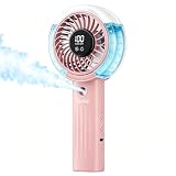 HandFan Upgraded Misting Fan with LED Display β Extreme Cooling Portable Handheld Fan with Water Mist Spray, 50% Stronger Airflow & Quieter, Personal Mister for Travel/Park/Disney/Beach/Concert/Game