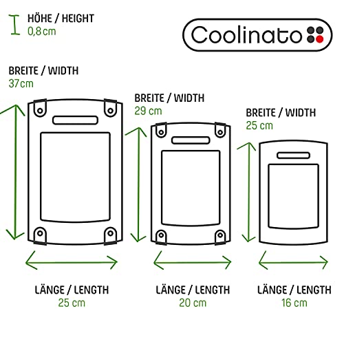 Coolinato Kunststoff Schneidebrett Set 3 Stück