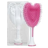 Detangling Hair Brush - Anti Static Angel Wing Hair Brush with Soft & Flexible Bristle for Straight & Wavy Hair - Tangle Angel Hair Detangler Brushes for Blow Drying & Shower - Gloss White & Pink