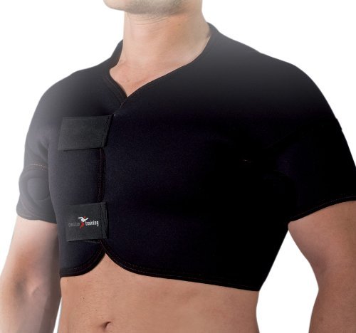 Precision Training Neoprene Full Shoulder Support - Black/Red, Small by Precision Training