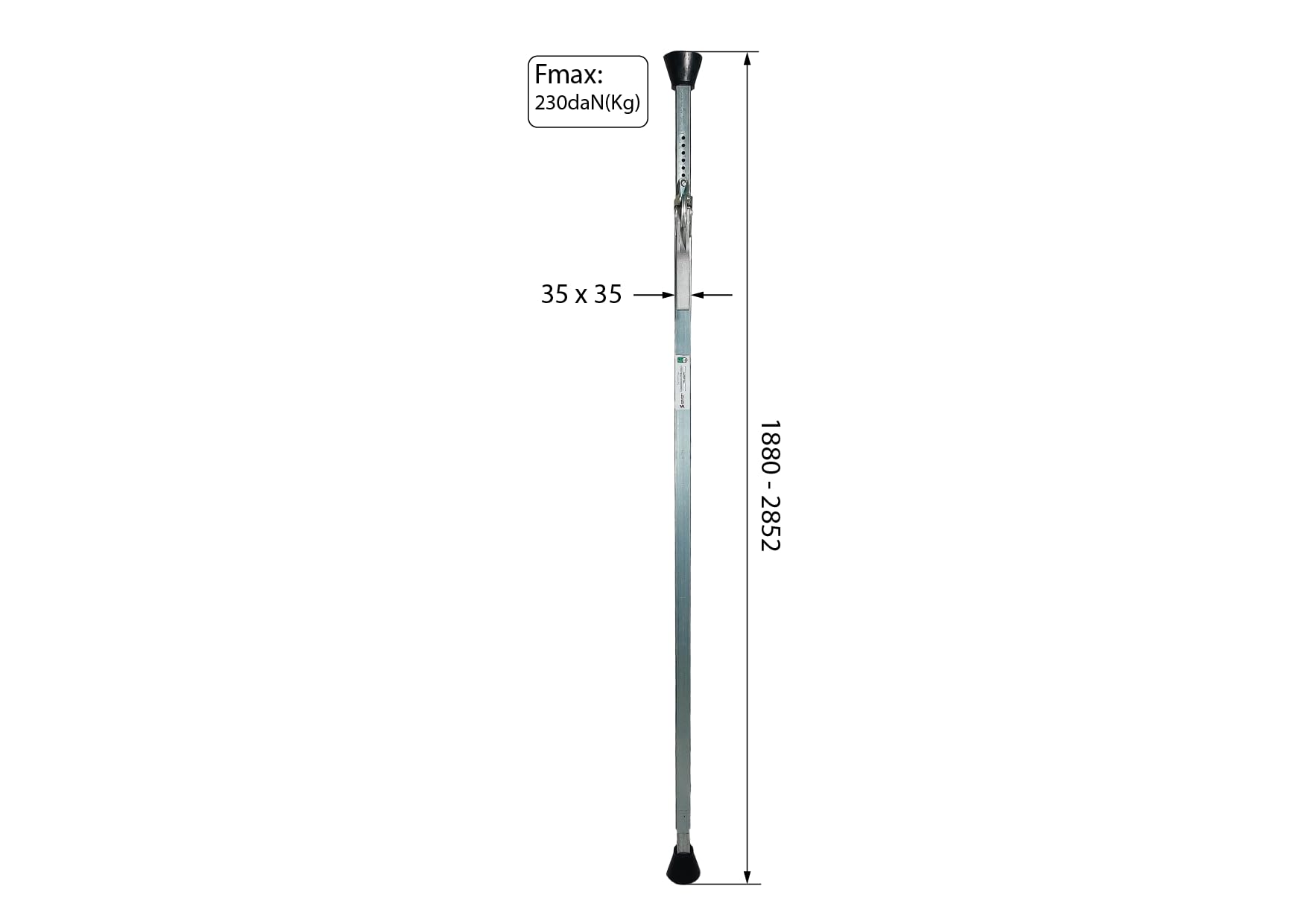 BARRA TELESCÓPICA SUJECIÓN DE CARGA DE ACERO CON MUELLE ERGOBAR 1880-2852mm