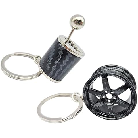 GT//Rotors Carbon Fiber Gear Shift Manual Gearbox Fidget Toy Keychain + Wheel Key Ring (NEW for 2024) Cover
