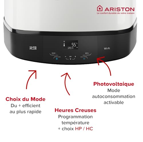 Ariston NUOS PLUS WIFI - Scaldabagno Termodinamico 110 litri - Risparmio energetico 80% - Funzione fotovoltaica - Progettato e realizzato per essere installato in Francia - 5