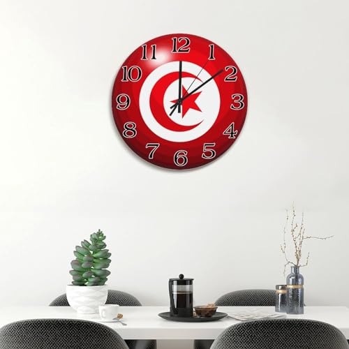 Horloge Tunisie grand format - Horloge murale à pile pour décorer le salon - 4