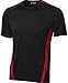 DRI-EQUIP Men's Short Sleeve Moisture Wicking Athletic T-Shirt-Black/Red-XL