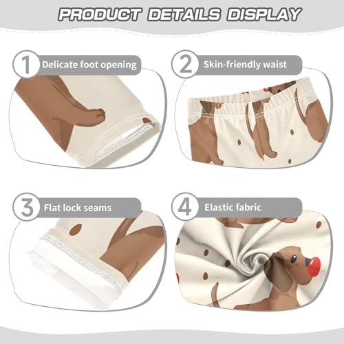 Toddler Girls Leggings Printed Yoga Pants Leggings Brown Dachshund for Kids3