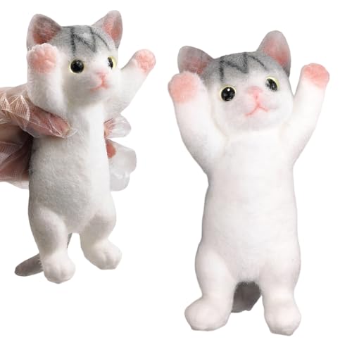 Image of Big Hand Painted Cat Squishy Toys,Large Cute Ultra Soft Kitty Squeeze Fidget Toys for Stress Relief ,Kawaii Squishies Sticky Animal Toys for Adults Kids,Decompression Sensory Balls (Cheese)