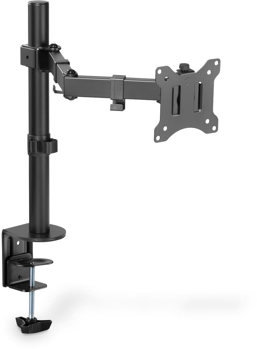 Dıgıtus Monitör Tutucu - Masa Kelepçesi - 1 Monitör - 32 İnçe Kadar - 8 Kg'A Kadar - Vesa 75X75, 100X100 - Siyah, Da-90399