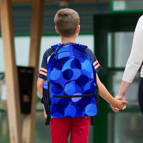Ensemble sac à dos et trousse géométrique bleu pour l'école - 6