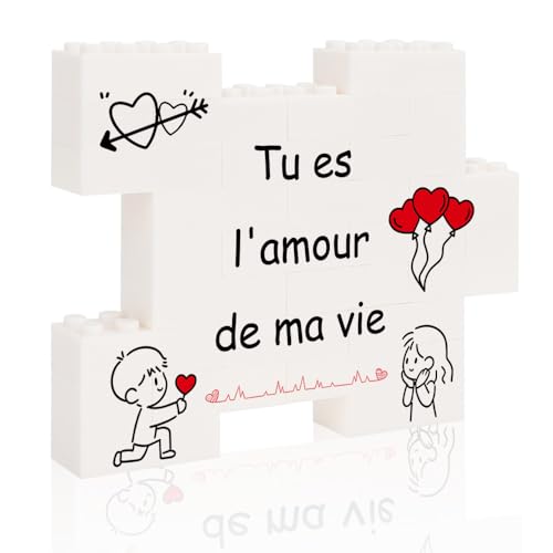 Cadeau Amoureux pour Son Copain Copine Mari Femme, Plaque Décorative en Forme de Puzzle, Idée Cadeau Amoureux pour Homme & Femme, Cadeaux Amour pour Couple Original Saint Valentin Noël Anniversaire