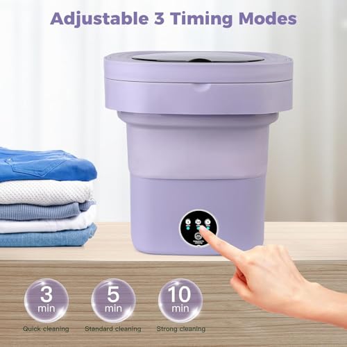 Image of Mini Washing Machine Portable Compact Washer with Spin Dry, Electric Laundry Cleaner for Small Loads, Travel & Apartment Use (T5)