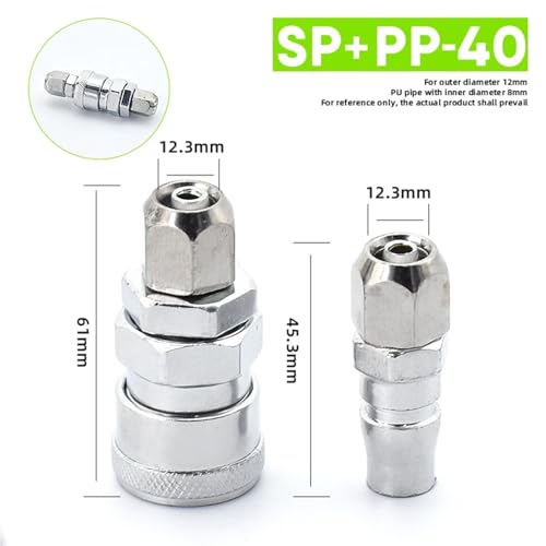 Conector neumático tipo C acoplamiento SP rosca de 30 pulgadas PT para compresor de aire 6
