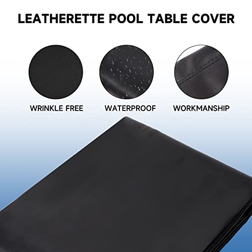 Gse Billiard Pool Table Covers, 7'/8'/9' Heavy Duty Leatherette Pool Table Covers, Waterproof & Tearproof Cover For Pool Table (Several Colors Available, Black - 7Ft) #TOP1