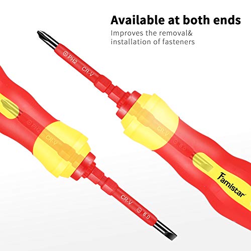 Magnetic Screwdriver Set,Famistar Insulated Interchangeable 14pcs Screwdriver Kit Set for Repair Home Improvement Craft
