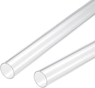 MECCANIXITY Acrylic Pipe Clear Rigid Round Tube 18mm(0.7") ID 20mm(0.8") OD 10" for Lamps and Lanterns, Water Cooling System 2pcs
