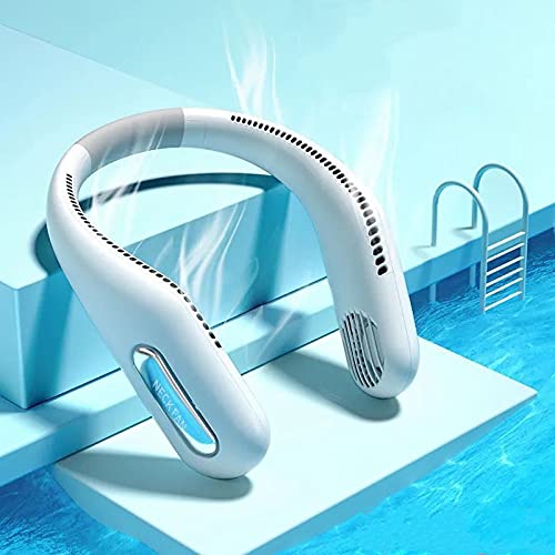 首掛け扇風機 羽根なし【2021年最新設計】携帯扇風機 くびかけ扇風機 ハンズフリー 羽なし ネックファン USB充電式扇風機 2400mAh超大容量 長時間連続駆動 3段階風量調節 軽量 低騒音 熱中症対策/旅行/自宅/オフィス用/お祭り/花火大会/ショッピングなど適用 一年保証 PSE認証済 日本語説明書付き