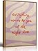 Framed“Everything Comes to You at the Right Time”Canvas Wall Art,Inspirational Positive Affirmation Quote Painting Picture Wall Decor,Preppy Poster Print Artwork,for Girls Room Dorm Home Decoration