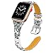Secbolt Leather Bands Compatible Apple Watch Band 38mm 40mm Stainless Steel Buckle Replacement Slim Wristband Sport Strap for Iwatch Nike+, Series 4, Series 3, Series 2, Series 1, Edition, Floral E