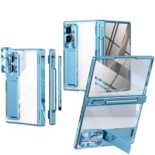 Étui transparent pour béquille Samsung Galaxy Z Fold 8 bleu anti-rayures avec coussin d'air rigide