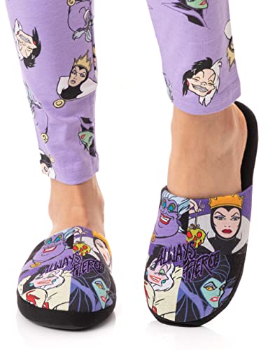 Disney Villains Slippers Womens Slip On Evil Ladies House Shoes 5-6 Uk #TOP2