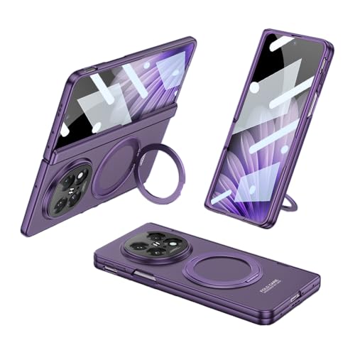 Coque Oppo Find N5 2025 violette intégrale avec charnière magnétique et béquille