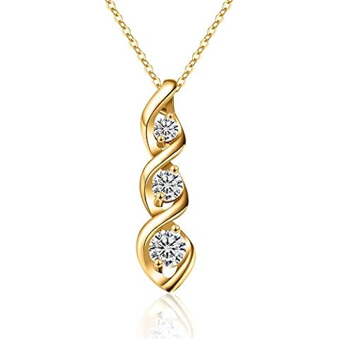 Ascona Dainty Infinity Pendant Gold Necklace for Women,14K Gold Plated Twisted Infinity Cubic Zirconia Necklace Jewelry Bridesmaid Necklace Mother's Valentines Day Gifts for Her Cover