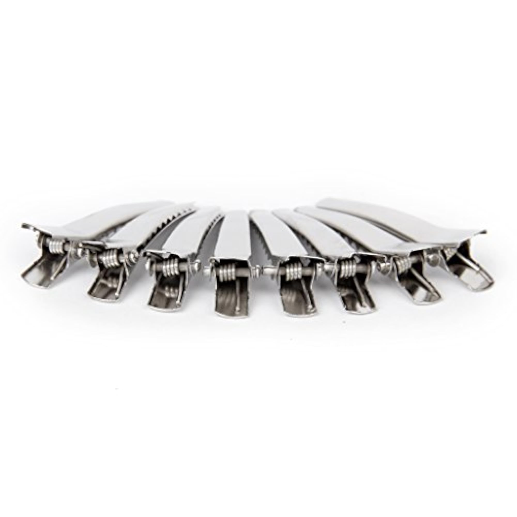 Stiff Durable Single Prong Alligator Clips, Pack of 100, Silver