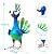 Ratuor Metal Peacock Statue Garden Decor Cartoon Peacock with Bobbling Eyes Yard Art Lawn Patio Decoration Outdoor Sculpture for Housewarming Birthday Wedding