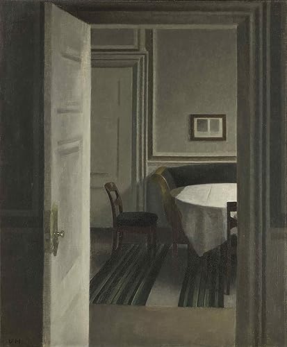 Murales de lienzo Strandgade Vilhelm Hammershøi, decoración de paredes interiores 60x90cm