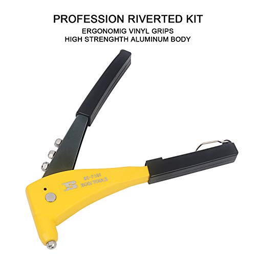 Professional Pop Rivet Gun BOSI TOOLS BS-F101 Applications, Heavy Duty Hand Riveter Set, Wrench Included