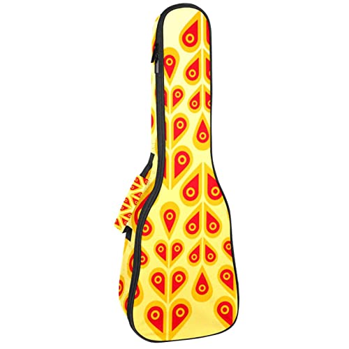 Sac robuste pour ukulélé de concert rembourré 10 mm au motif paon original