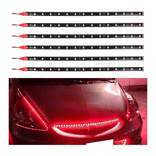 6PCS LED Strip Underbody Light, 12V 1Ft Flexible Auto Light