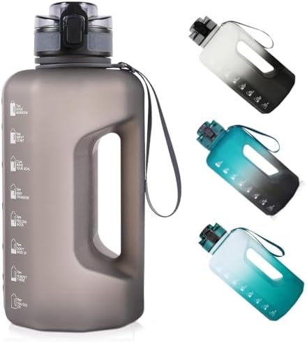 GEMFUL 2.2L Big Water Bottle with Handle & Time Markings for Gym