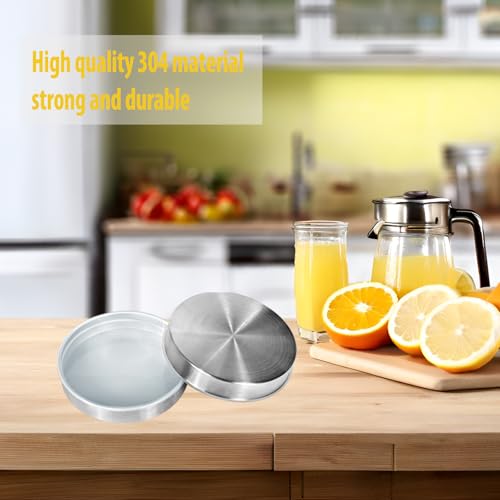 1 Gallon Drink Dispenser Replacement Lid, 2 Pcs 304 Stainless Steel Replacement Lid for Beverage Dispenser, Mason Jar, Wide Mouth Canning Glass Jar (110 mm, 1 Gallon) - Thumbnail 5