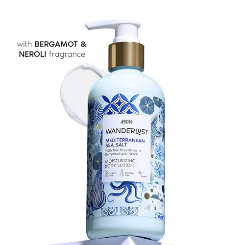 Image of Nykaa Wanderlust Mediterranean sea salt Moisturising Body Lotion, 300 ml | Bergamot and Neroli Perfume | Lightweight, Long-Lasting Hydration | Vegan, Paraben-Free I | Suitable for All Skin Types