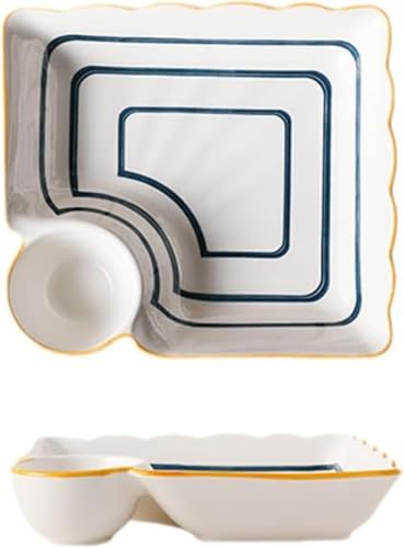 Vilom 皿 餃子皿 和食器 陶器仕切り 焼売 酢の物 洋食皿 キッチン用品 寿司皿 朝食用 プレート ファッション かわいい ギフト用 食器セット 小皿 便利 おしゃれ 料理 盛り付け (手描き団子皿(葉っぱ)