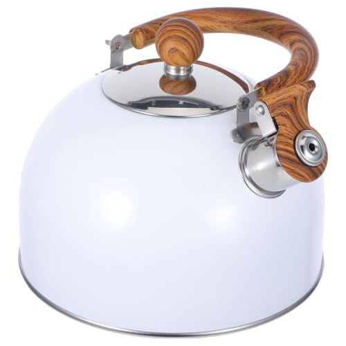 Hervidor de silbato de acero inoxidable blanco de 2.5 litros para cocinas modernas 2