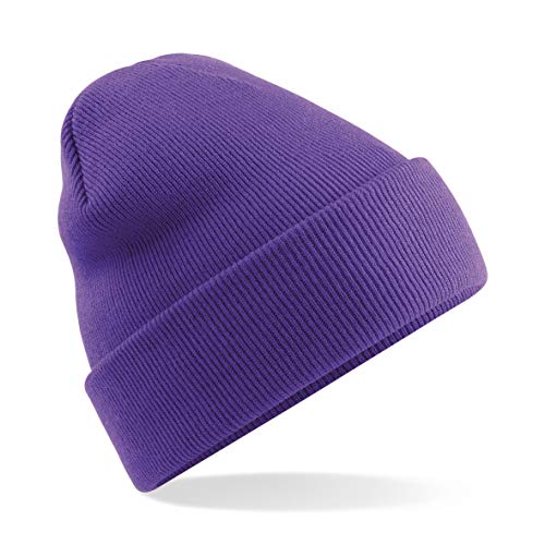 Image of MKR Beanie Hat Men’s Women’s Unisex Warm Soft Knit Cuffed Winter Hat - Purple