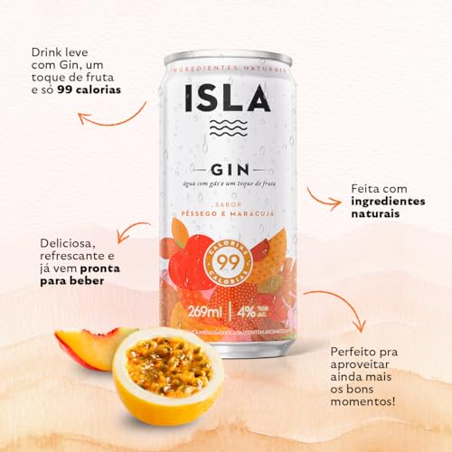 Isla, Bebida com Gin, Lata, 269ml - Pêssego e Maracujá