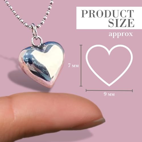 BELMAKS Sterling Silver Small Cute Puffed Heart Charm Necklace Pendant Bracelet Jewelry Polished Tiny Heart Gifts for Women (1 PCS)2