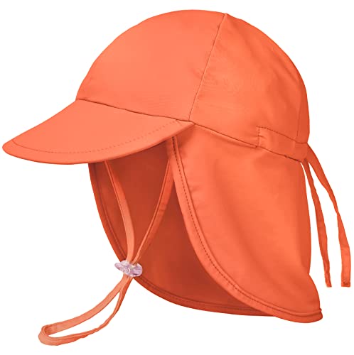 Camptrace Baby Swim Hat UPF 50+ UV Protection Sun Hat Baby Beach Hat for Baby Boys Girls Orange