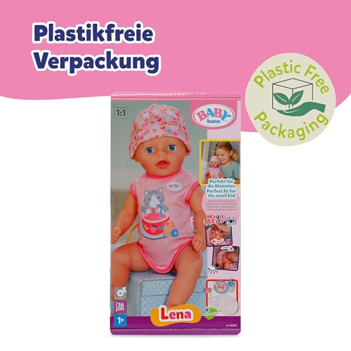 Baby Born Lena Pink, 36 cm große Puppe mit 7 Funktionen für Kinder ab 1 Jahr