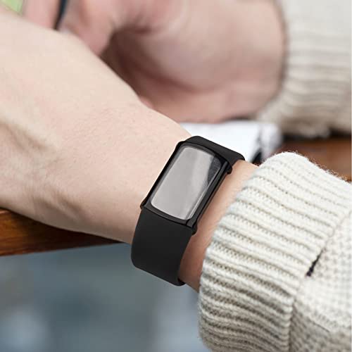 3 Pack Screen Protector for Fitbit Charge 6/5, TPU All-Around Protective Case Cover Rugged Bumper Shell Accessories (Black) by Meliya - Used condition - Image 8