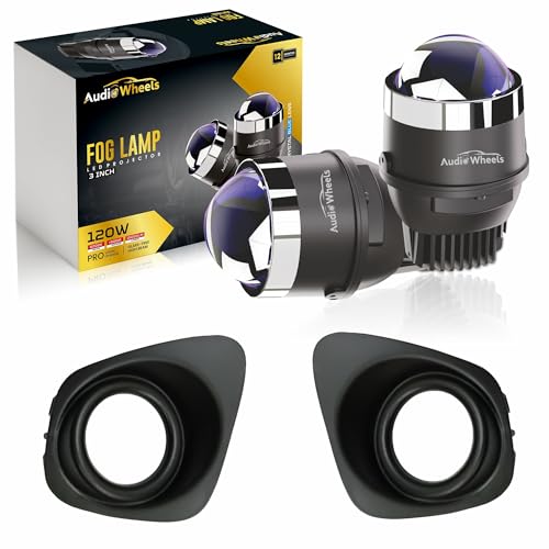 Image of Audio Wheels 3 Inch LED Projector Fog Lamp with Cover - 120W, Tri-Color (White /Warm /Yellow) | 12V /24V Fog Light for Car Modification | 1-Year Warranty | Compatible with Maruti Suzuki WagonR 2020