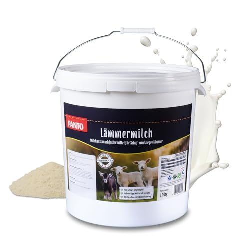 PANTO Lämmermilch Milchersatz 10 kg – Milchaustauscher für Schaflämmer & Ziegenlämmer, vollwertiger Muttermilchersatz in Pulverform mit Kasein, geeignet ab Geburt