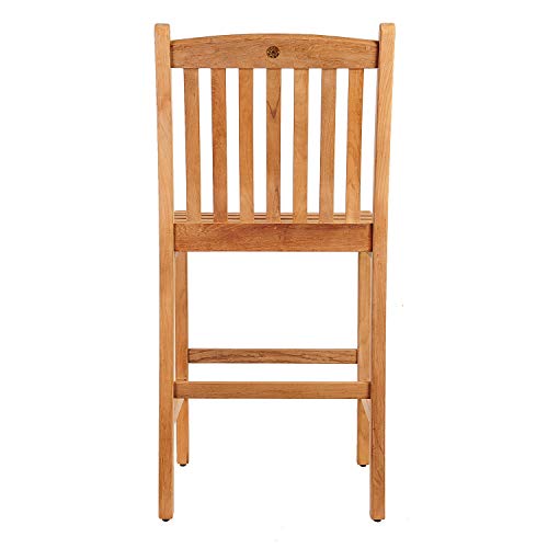 Amazonia Boma 1-Piece Outdoor Barstool | Certified Teak | Ideal For Patio And Indoors, 21Lx23Wx46H, Light Brown #TOP2