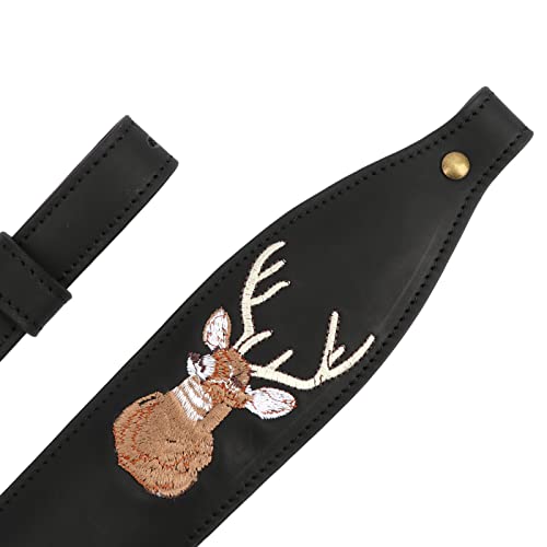 Tourbon Vintage Adjustable Leather Rifle Sling Strap Shooting Hunting Gun Accessories (Black) #TOP3