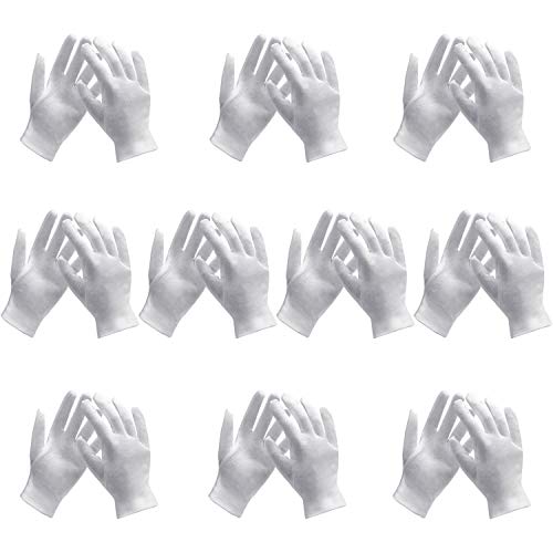 ENPOINT 10 Pairs Art Photo Handling Gloves, Dry Hands Moisturizing Gloves, White Cotton Gloves